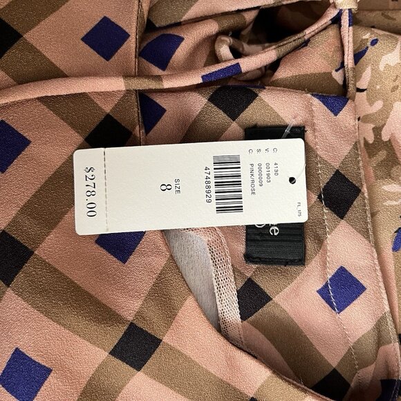 NWT Anthropologie Ottod'Ame Mara Tunic Dress Rose Gold/Navy Lng Sleeve Sz 8 Flaw - Picture 8 of 12